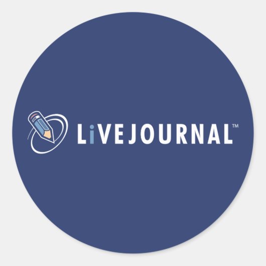 Horizontal für LiveJournal-Logo Runder Aufkleber (Vorderseite)