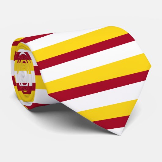 Horizontal-gelbe Krawatte mit Maronen (Gerollt)