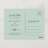 Horizontal geometrische Goldfolien Save the Date Postkarte (Rückseite)