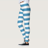 Horizontal gestreift, blau und weiß leggings (Links)
