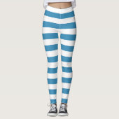 Horizontal gestreift, blau und weiß leggings (Vorderseite)