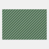 Horizontal gestreift, grün und weiß geschenkpapier set (Vorderseite 3)