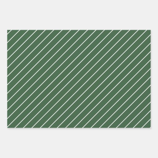 Horizontal gestreift, grün und weiß geschenkpapier set (Vorderseite 3)