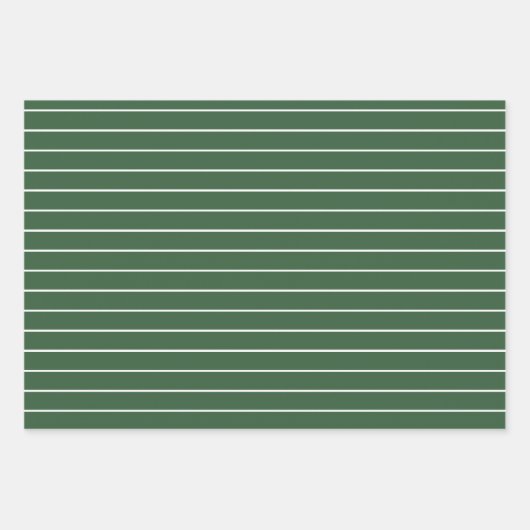 Horizontal gestreift, grün und weiß geschenkpapier set (Vorderseite)