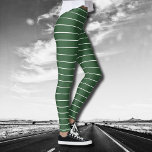 Horizontal gestreift, grün und weiß leggings<br><div class="desc">Horizontal gestreift,  grün und weiß | Vintages und elegantes Design | Trendfarbe</div>