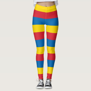 Horizontal gestreift: Mongolische Farben für die N Leggings