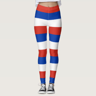 Horizontal gestreifte Chile-Farben für nationale F Leggings