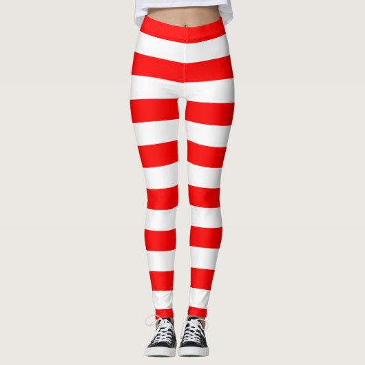 Horizontal gestreifte Flaggenfarben für Georgien Leggings (Vorderseite)