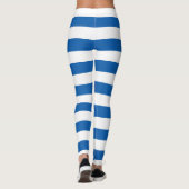 Horizontal gestreifte griechische Flaggenfarben Leggings (Rückseite)