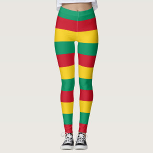 Horizontal gestreifte Guinea-Farben für nationale  Leggings