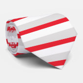 Horizontal gestreifte Krawatte Grau und Scarlet (Gerollt)
