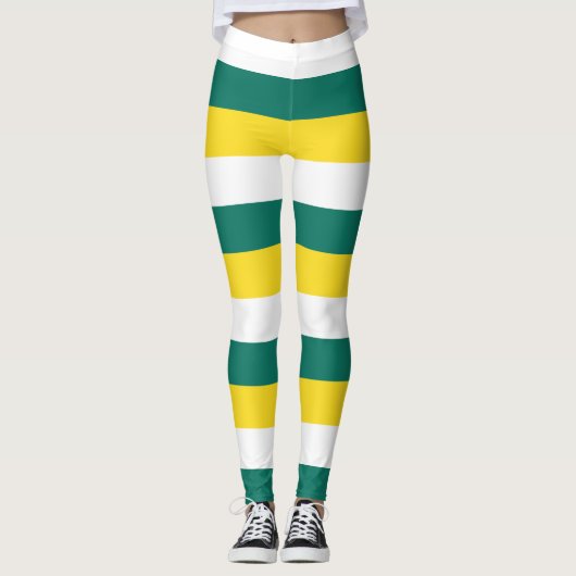 Horizontal gestreifte Macau-Farben Leggings (Vorderseite)