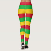 Horizontal gestreifte Mali-Farben Leggings (Rückseite)