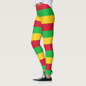 Horizontal gestreifte Mali-Farben Leggings (Links)