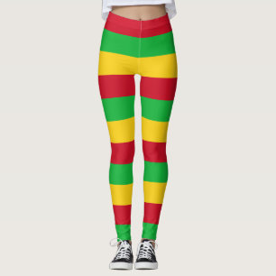 Horizontal gestreifte Mali-Farben Leggings