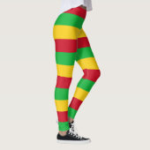 Horizontal gestreifte Mali-Farben Leggings (Rechts)