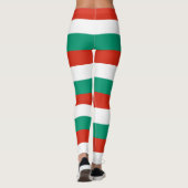 Horizontal gestreifte nationale Flaggenfarben Bulg Leggings (Rückseite)