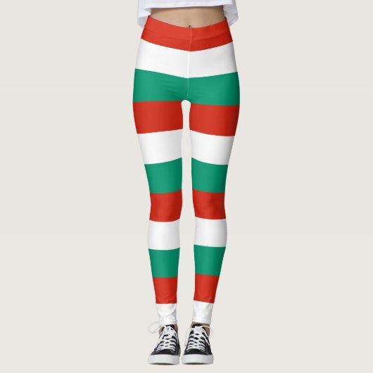 Horizontal gestreifte nationale Flaggenfarben Bulg Leggings (Vorderseite)