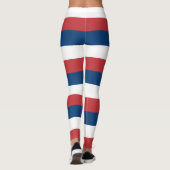 Horizontal gestreifte serbische Flaggenfarben Leggings (Rückseite)