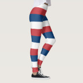 Horizontal gestreifte serbische Flaggenfarben Leggings (Rechts)
