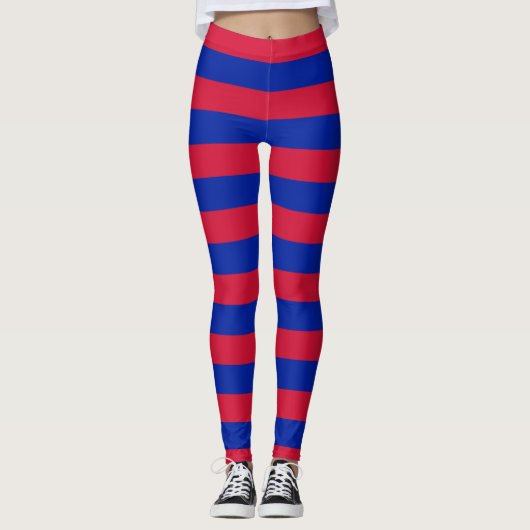 Horizontal gestrichelte Farben für Haitis National Leggings (Vorderseite)