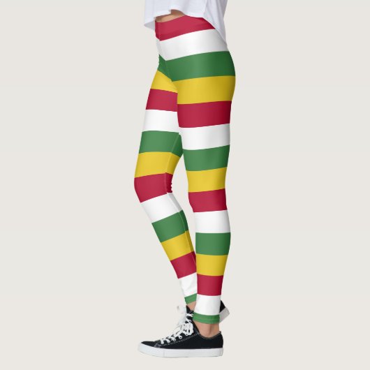 Horizontal gestrichelte Suriname-Farben für nation Leggings (Links)