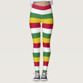 Horizontal gestrichelte Suriname-Farben für nation Leggings (Vorderseite)