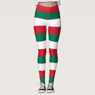 Horizontal gestrichene mexikanische Flaggenfarben Leggings