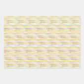 Horizontal gestrichene Streifen in Gold Geschenkpapier Set (Vorderseite)