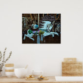 Horizontal Grain Merry-Go-Round Horse Poster (Küche)