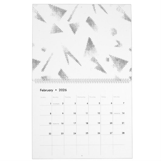 Horizontal, grau Cloud Kalender (Feb 2026)