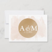 Horizontal-Hochzeitskarte für Goldgrün RSVP Karte (Rückseite)