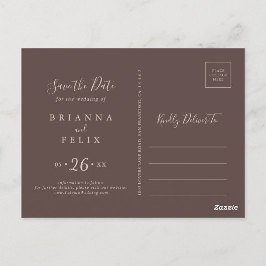 Horizontal klares Bergland Save the Date Postkarte (Rückseite)