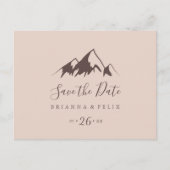 Horizontal klares Bergland Save the Date Postkarte (Vorderseite)