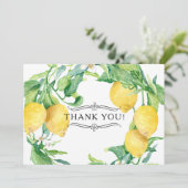 Horizontal Lemon Floral Vielen Dank Notes Citrus A Einladung (Stehend Vorderseite)