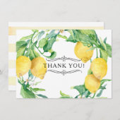 Horizontal Lemon Floral Vielen Dank Notes Citrus A Mitteilungskarte (Vorne/Hinten)