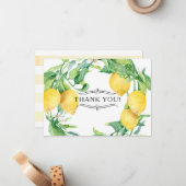 Horizontal Lemon Floral Vielen Dank Notes Citrus A Mitteilungskarte (Vorderseite/Rückseite Beispiel)