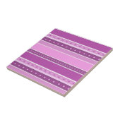 Horizontal lila rosa Streifen mit Polka-Dot-Dekora Fliese (Seite)