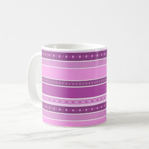 Horizontal lila rosa Streifen mit Polka-Dot-Dekora Kaffeetasse