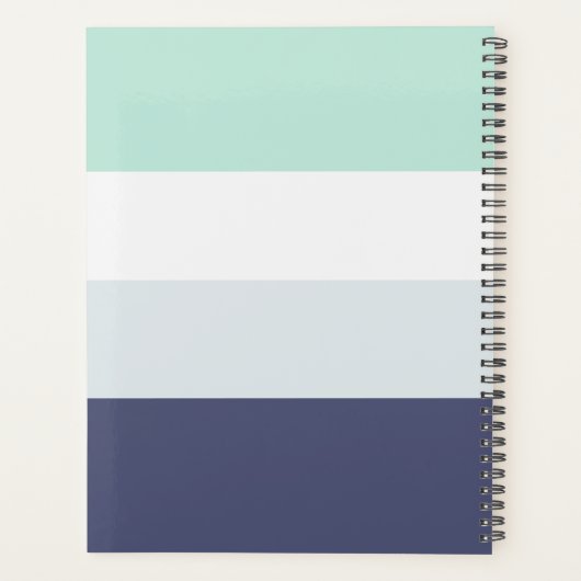 Horizontal-Monogramm-Planer für den Zoll-Farbblock Planer (Rückseite)