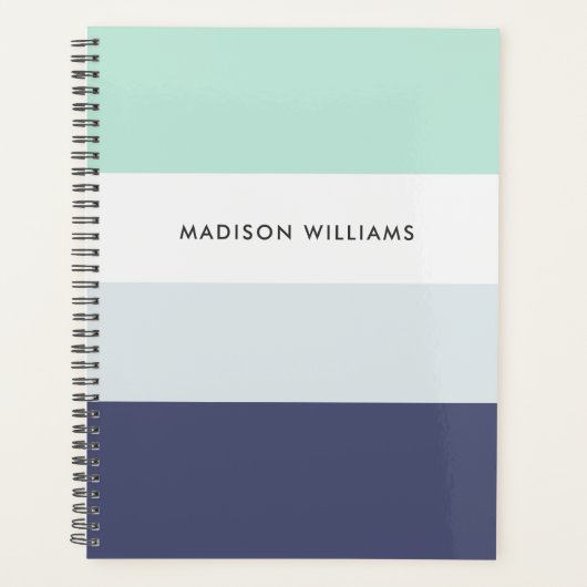 Horizontal-Monogramm-Planer für den Zoll-Farbblock Planer (Vorderseite)