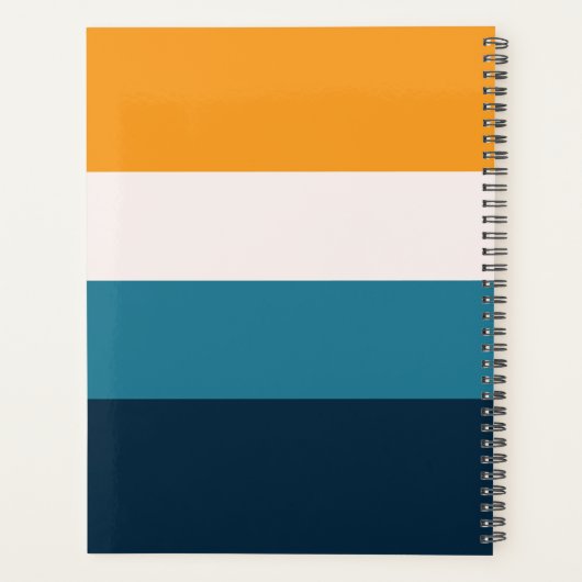 Horizontal-Monogramm-Planer für den Zoll-Farbblock Planer (Rückseite)