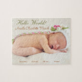 Horizontal Niedlich Baby and Daddy Birth Ankündigu Puzzle (Horizontal)