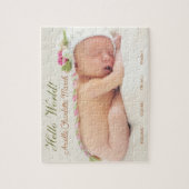 Horizontal Niedlich Baby and Daddy Birth Ankündigu Puzzle (Vertikal)