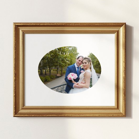 Horizontal Oval Shape Wedding Foto Poster