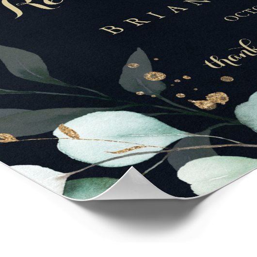 Horizontal Probe Dinner Willkommensblau Unterschri Poster (Ecke)