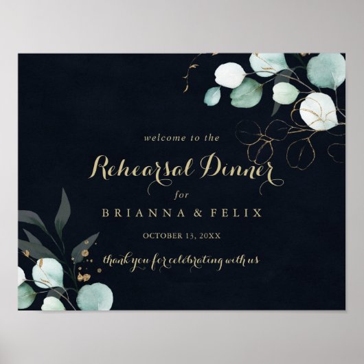 Horizontal Probe Dinner Willkommensblau Unterschri Poster (Vorne)