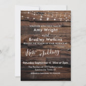 Horizontal rustikale Hochzeit aus Holz und leichte Einladung (Vorderseite)