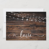 Horizontal rustikales Holz und Leuchten Save the D Date (Rückseite)