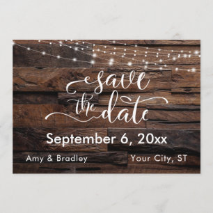Horizontal rustikales Holz und Leuchten Save the D Save The Date